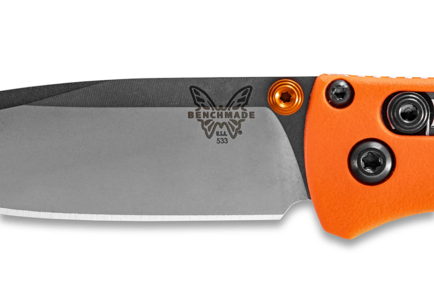 Benchmade Mini Bugout CPM30V Steel Orange Handle Folder Knife - 533 6 Benchmade Mini Bugout CPM30V Steel Orange Handle Folder Knife - 533 - Image 4