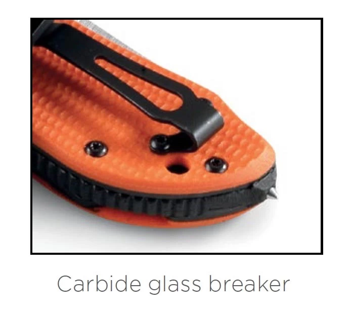 Benchmade Triage N680 Steel Orange G10 Rescue Folder Knife With Stap Cutter / Glass Breaker - 916SBK 3 Benchmade Triage N680 Steel Orange G10 Rescue Folder Knife With Stap Cutter / Glass Breaker - 916SBK