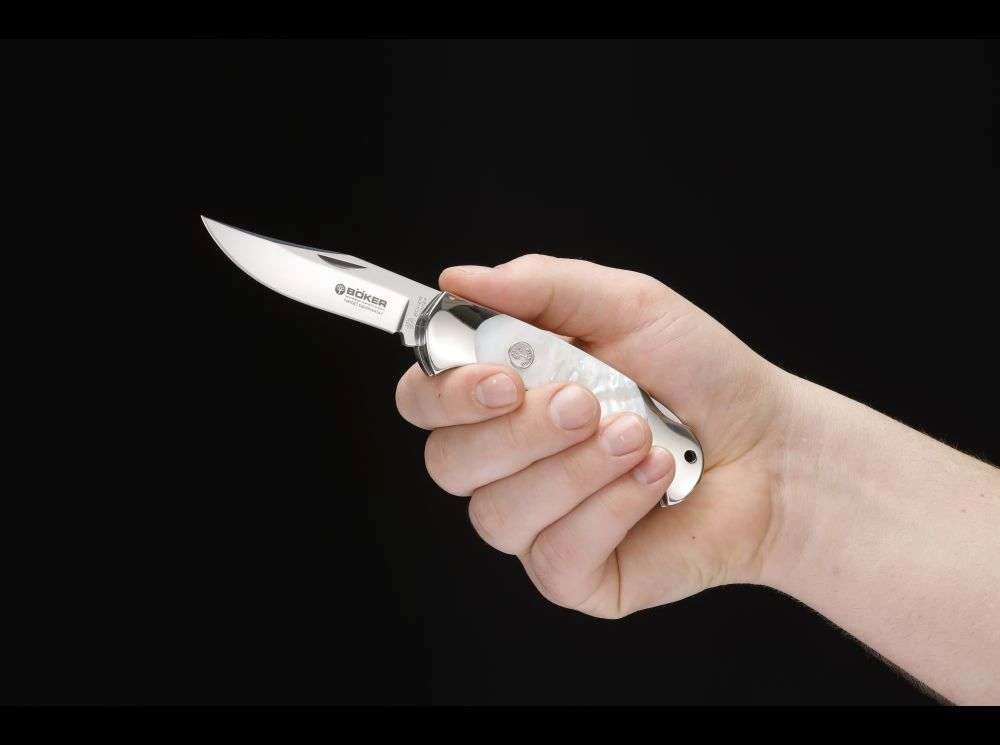 Boker Scout Mother Of Pearl, Bohler N690 Steel, Lockback Folder Knife 112005 4 Boker Scout Mother Of Pearl, Bohler N690 Steel, Lockback Folder Knife 112005 - Image 2