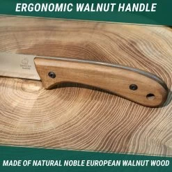 BeaverCraft BSH2 – Traditional Bushcraft Knife (Walnut Handle + Leather Sheath) -Knifes Series Shop BVCBSH2 2