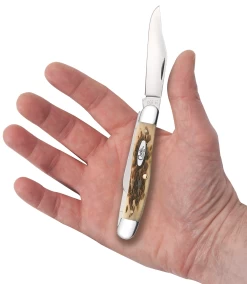 Case Amber Bone Peach Seed Jig (SS) Stockman Folder Knife #00128 -Knifes Series Shop CA00128 2