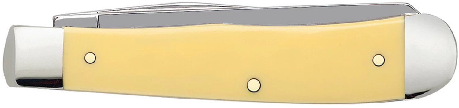 Case Yellow Synthetic (CS) Large Trapper Folder Knife #00161 3 Case Yellow Synthetic (CS) Large Trapper Folder Knife #00161