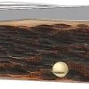 Case Amber Bone Peach Seed Jig (SS) Large Trapper Folder Knife #00164 -Knifes Series Shop CA00164