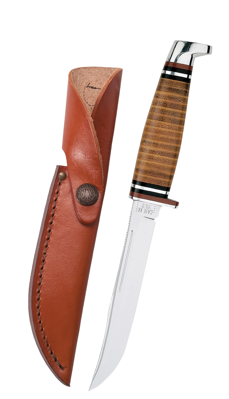 Case Stacked Leather 5" Untility Hunter Fixed Blade Knife With Sheath #381 3 Case Stacked Leather 5" Untility Hunter Fixed Blade Knife With Sheath #381