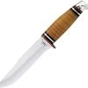 Case Stacked Leather 5" Combination Skinner Hunter Fixed Blade Knife With Sheath #385