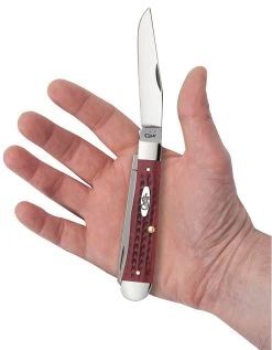 Case Pocket Worn Corn Cob Jig Old Red Bone (SS) Large Trapper Folder Knife #00783 -Knifes Series Shop CA00783 2