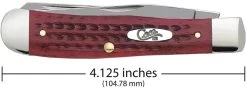 Case Pocket Worn Corn Cob Jig Old Red Bone (SS) Large Trapper Folder Knife #00783 -Knifes Series Shop CA00783 3