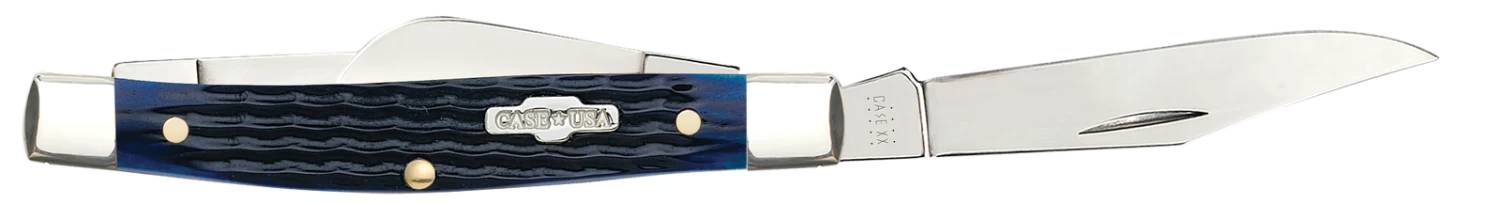 Case Rogers Corn Cob Jig Blue Bone (SS) Medium Stockman Folder Knife #02806 4 Case Rogers Corn Cob Jig Blue Bone (SS) Medium Stockman Folder Knife #02806 - Image 2