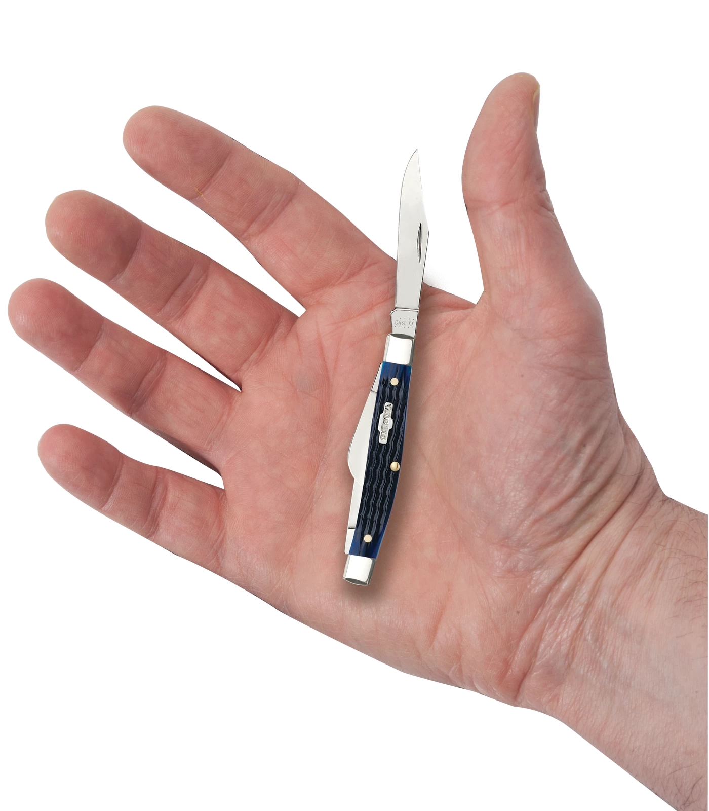 Case Rogers Corn Cob Jig Blue Bone (SS) Medium Stockman Folder Knife #02806 5 Case Rogers Corn Cob Jig Blue Bone (SS) Medium Stockman Folder Knife #02806 - Image 3