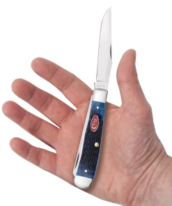 Case Rogers Jig Navy Blue Bone (SS) Large Trapper Folder Knife #07051 8 Case Rogers Jig Navy Blue Bone (SS) Large Trapper Folder Knife #07051 -Knifes Series Shop CA07051 2
