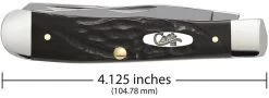 Case Jigged Rough Black Synthetic (SS) Large Trapper Folder Knife #18221 -Knifes Series Shop CA18221 3