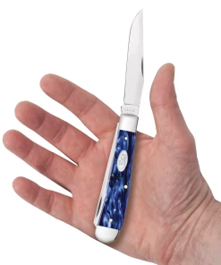 Case Sparxx Smooth Blue Pearl Kirinite® (SS) Large Trapper Folder Knife #23431 -Knifes Series Shop CA23431 2