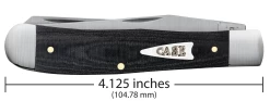 Case Smooth Black Micarta (SS) Large Trapper Folder Knife #27730