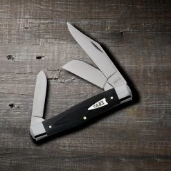 Case Smooth Black Micarta (SS) Large Stockman Folder Knife #27732 -Knifes Series Shop CA27732 1