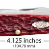 Case Peach Seed Jig Dark Red Bone (CS) Large Trapper Folder Knife #31950