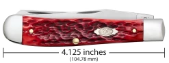 Case Peach Seed Jig Dark Red Bone (CS) Large Trapper Folder Knife #31950