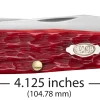 Case Peach Seed Jig Dark Red Bone (CS) Large Trapper Folder Knife W/ Pocket Clip #31957