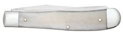 Case War Series Korean War Embellished Smooth Natural Bone (SS) Large Trapper Folder Knife #50951