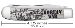 Case War Series Korean War Embellished Smooth Natural Bone (SS) Large Trapper Folder Knife #50951 -Knifes Series Shop CA50951 3