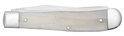Case War Series Vietnam War Embellished Smooth Natural Bone (SS) Large Trapper Folder Knife #50952