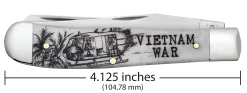 Case War Series Vietnam War Embellished Smooth Natural Bone (SS) Large Trapper Folder Knife #50952 -Knifes Series Shop CA50952 3