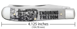 Case War Series Enduring Freedom Embellished Smooth Bone (SS) Large Trapper Folder Knife #50955 -Knifes Series Shop CA50955 3