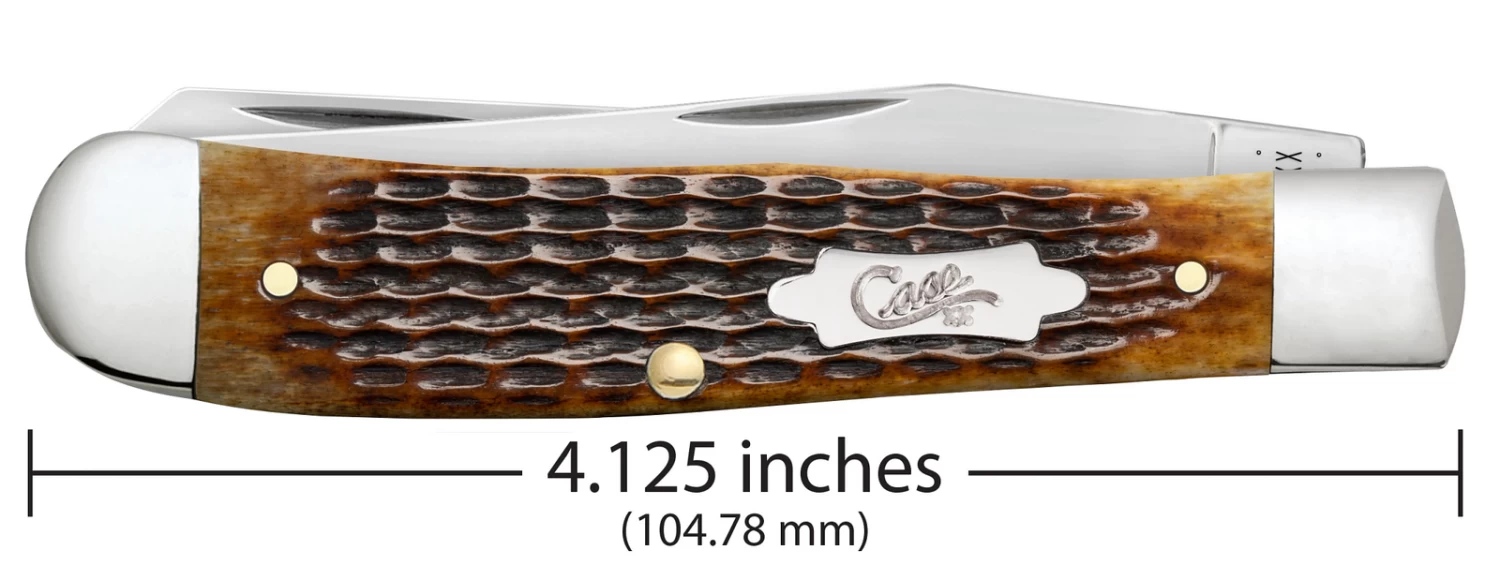 Case Rogers Corn Cob Jig Antique Bone (SS) Large Trapper Folder Knife #52832 6 Case Rogers Corn Cob Jig Antique Bone (SS) Large Trapper Folder Knife #52832 - Image 4