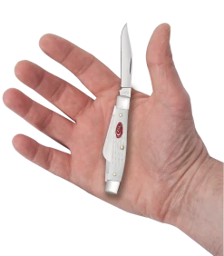 Case Sparxx Standard Jig White Synthetic (SS) Medium Sloped Bolster Stockman Folder Knife #60184 -Knifes Series Shop CA60184 3