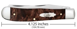 Case Smooth Brown Maple Burl Wood (SS) Large Trapper Folder Knife #64060 9 Case Smooth Brown Maple Burl Wood (SS) Large Trapper Folder Knife #64060 -Knifes Series Shop CA64060 3