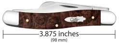 Case Smooth Brown Maple Burl Wood (SS) Large Stockman Folder Knife #64065 -Knifes Series Shop CA64065 3