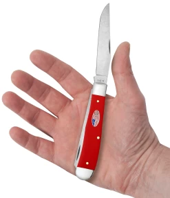 Case American Workman Smooth Red Synthetic (CS) Large Trapper Folder Knife #73930 -Knifes Series Shop CA73930 3