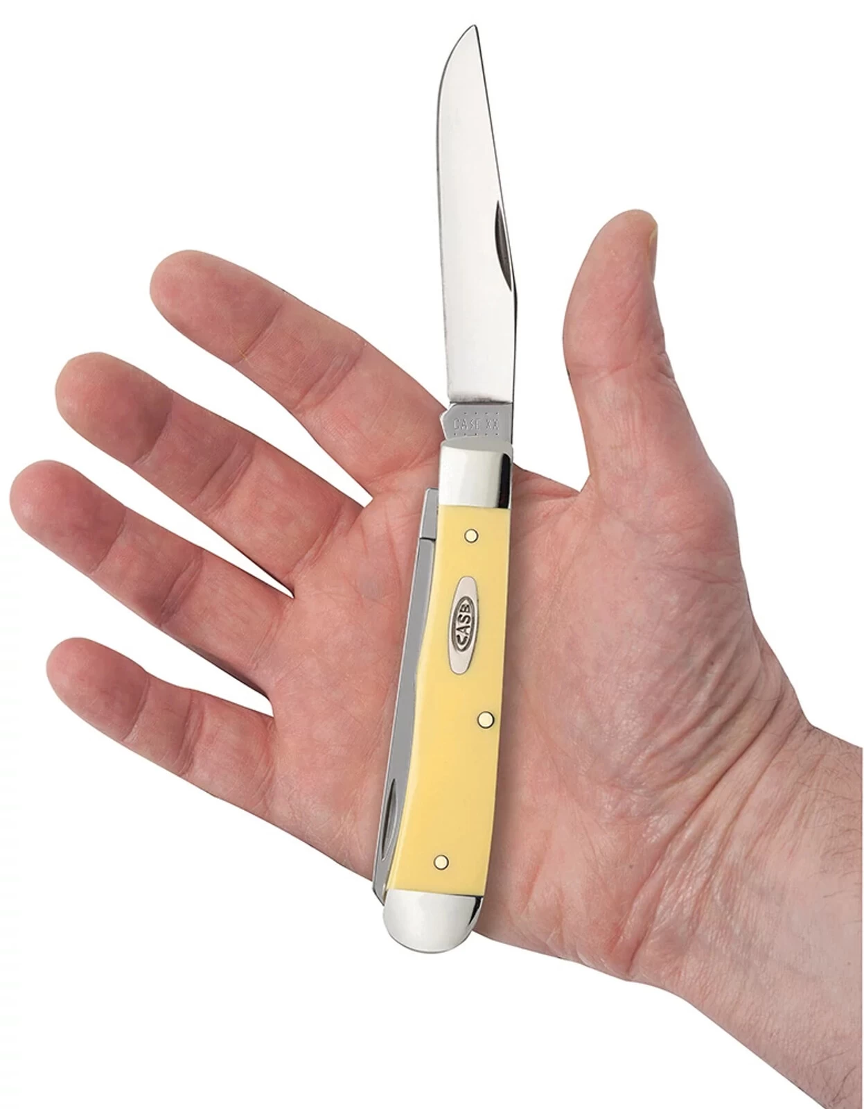 Case Yellow Synthetic (SS) Large Trapper Folder Knife #80161 5 Case Yellow Synthetic (SS) Large Trapper Folder Knife #80161 - Image 3