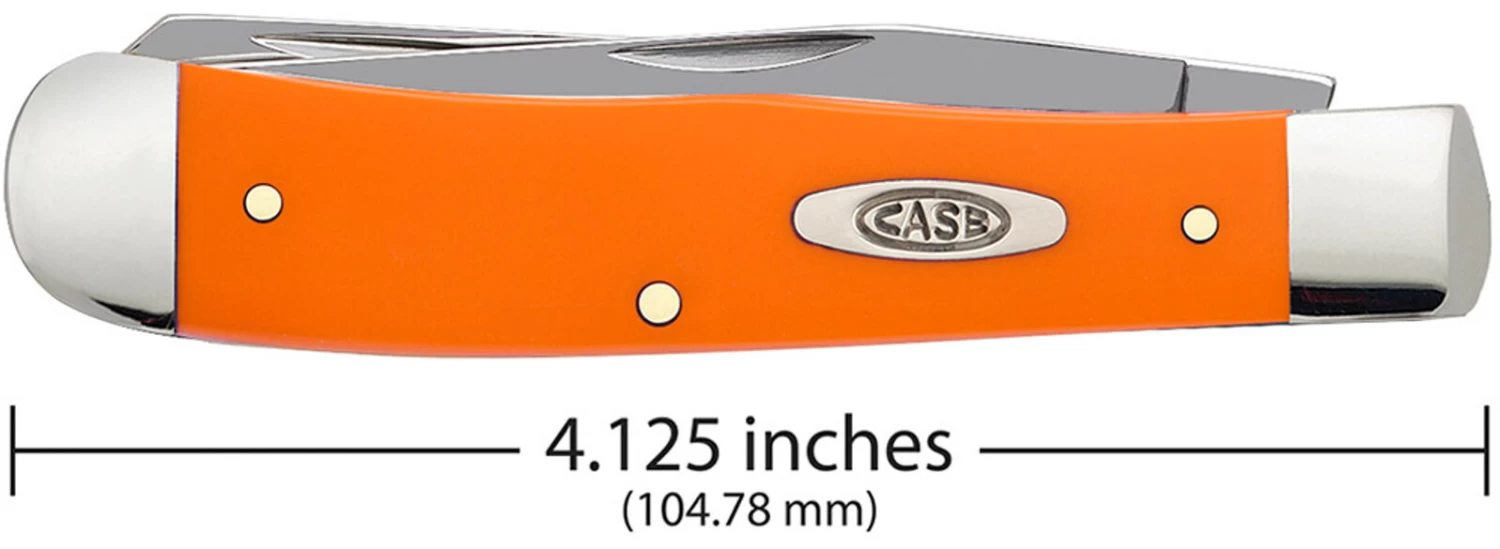Case Orange Synthetic (SS) Large Trapper Folder Knife #80500 3 Case Orange Synthetic (SS) Large Trapper Folder Knife #80500