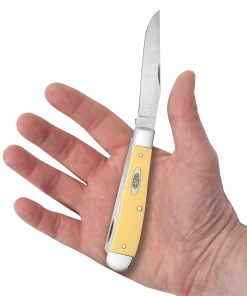 Case Yellow Synthetic (SS) Large Trapper Folder Knife W/ Pocket Clip #81091 -Knifes Series Shop CA81091 3