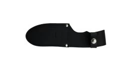 Cudeman Nesmuk Orange Rubber Vanadium Steel Skinner Hunting Fixed Blade Knife, Leather Sheath - 111-