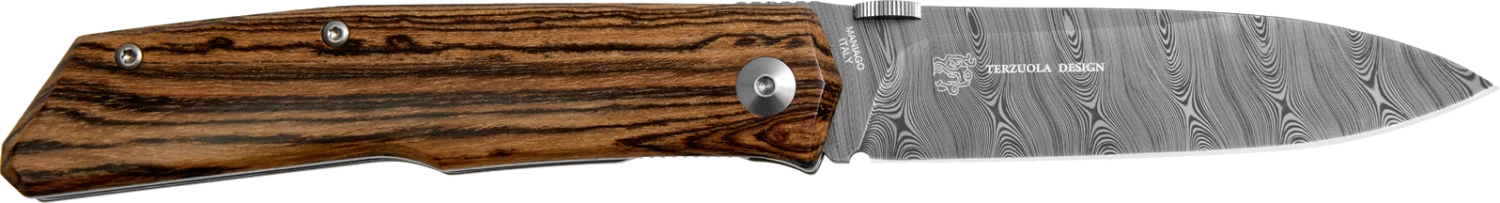 FOX TERZUOLA, Damascus Steel, Bocote Wood Gentleman’s Folder Knife - Model FX-525 DB 4 FOX TERZUOLA, Damascus Steel, Bocote Wood Gentleman’s Folder Knife - Model FX-525 DB - Image 2