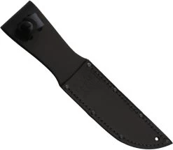 Kabar Short Black Fixed Blade Knife 1256, Leather Sheath