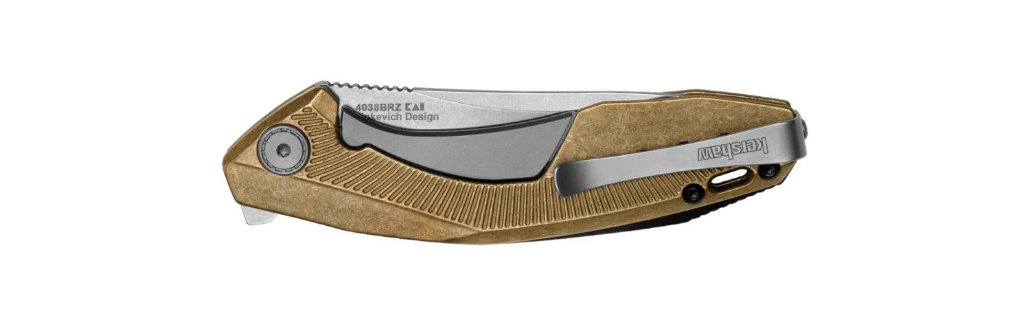 Kershaw Tumbler Brass, D2 Steel Folder Knife 4038BRZ - LIMITED PRODUCTION RUN 3 Kershaw Tumbler Brass, D2 Steel Folder Knife 4038BRZ - LIMITED PRODUCTION RUN