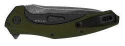 Kershaw Bareknuckle Olive Aluminium, Blackwash Sandvik 14C28N Folder Knife 7777OLBW