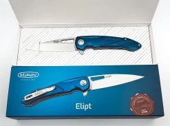 Mikov Elipt Stonewash Linerlock D2 Steel Blue Duralumin Elox Pocket Folder Knife - ELIPT -Knifes Series Shop MIKELIPT 5