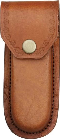 Brown Leather Embossed Edge Belt Sheath To Suit 5 Inch Knife