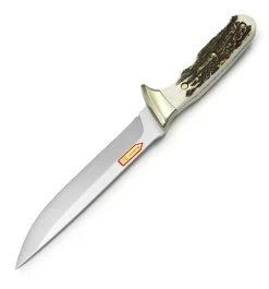 Puma Wildtöter Stag Handle Fixed Blade Hunting Knife, Leather Sheath - 113494