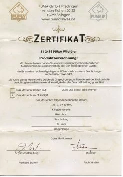 Puma Wildtöter Stag Handle Fixed Blade Hunting Knife, Leather Sheath - 113494 -Knifes Series Shop PU113494 4