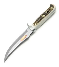 Puma Stag Handle Hunting Skinner Fixed Blade Knife, Leather Sheath - Model 116393