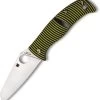 Spyderco Caribbean G10 Black/Yellow Sheepsfoot, Satin Plain Edge Folder Knife - C217GPSF -Knifes Series Shop SC217GPSF