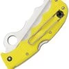 Spyderco Assist Salt Lightweight Yellow FRN, Satin Serrated Edge Rescue Folder Knife - C79PSYL -Knifes Series Shop SC79PSYL