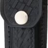 Black Leather Embossed Basketweave Belt Sheath To Suit 3 - 3.5 Inch Knife -Knifes Series Shop SH1142