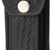 Black Leather Embossed Basketweave Belt Sheath To Suit 4.5 - 5.25 Inch Knife -Knifes Series Shop SH1144