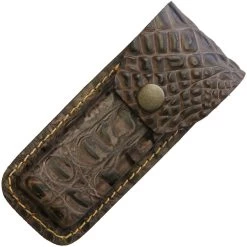 Crocodile Pattern Brown Leather Belt Sheath To Suit 4.5 - 5.25 Inch Knife
