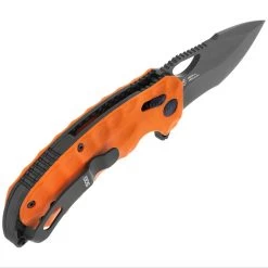SOG Kiku XR LTE Blaze Orange G10/Carbon Tanto Folder Knife 12-27-03-57